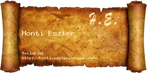 Honti Eszter névjegykártya